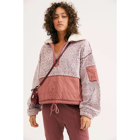Free People Jackets & Blazers - Free People Movement Pink Sherpa Pullover Coat